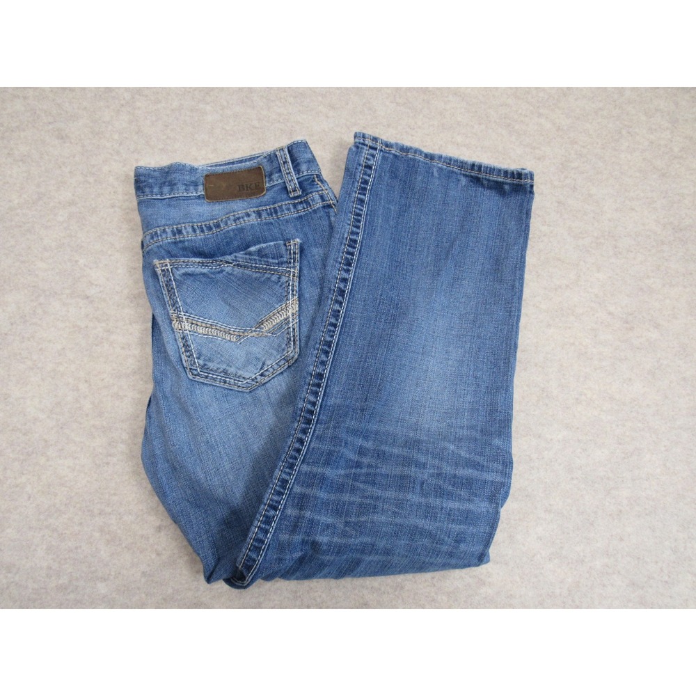 BKE Tyler Straight Leg Jeans Mens 34S Medium Wash AVC23116 Blue Denim